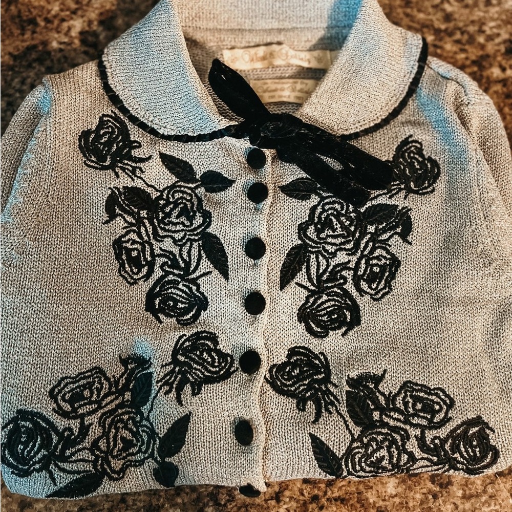 Dita Cardigan in Silver Shimmer- like new with box - Dita Von Teese